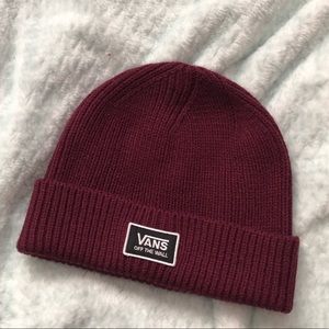 Burgundy Vans beanie